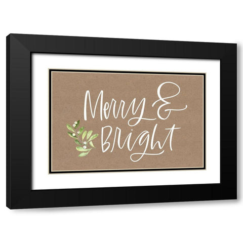 Merry and Bright Black Modern Wood Framed Art Print with Double Matting by Wieners, Valerie