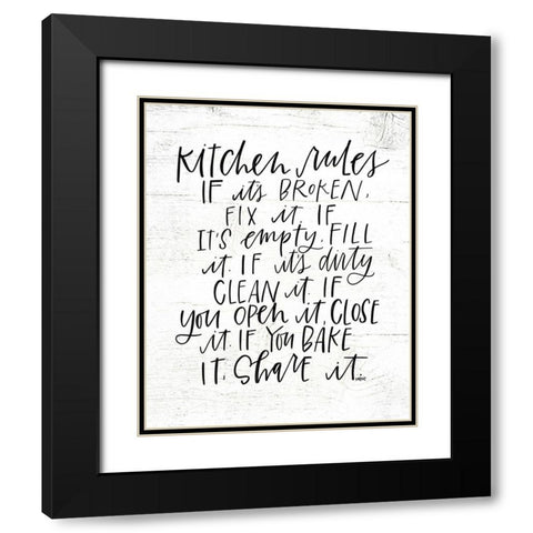 Kitchen Rules Black Modern Wood Framed Art Print with Double Matting by Wieners, Valerie