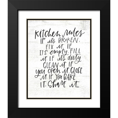 Kitchen Rules Black Modern Wood Framed Art Print with Double Matting by Wieners, Valerie