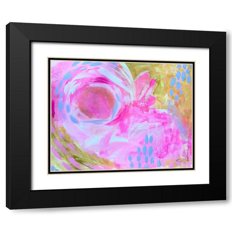 Pink Black Modern Wood Framed Art Print with Double Matting by Wieners, Valerie