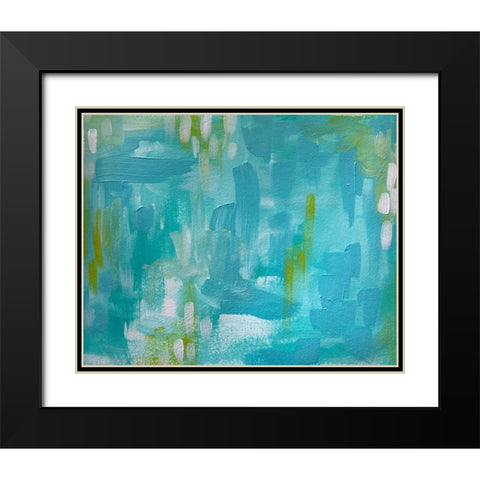 Blue Black Modern Wood Framed Art Print with Double Matting by Wieners, Valerie