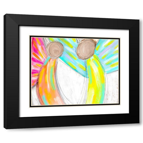 Angels II Black Modern Wood Framed Art Print with Double Matting by Wieners, Valerie