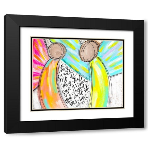 Angels w/ Words Black Modern Wood Framed Art Print with Double Matting by Wieners, Valerie