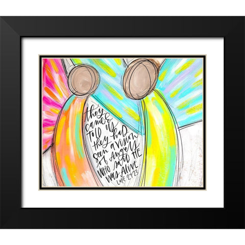 Angels w/ Words Black Modern Wood Framed Art Print with Double Matting by Wieners, Valerie