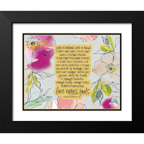 Love is Patient Black Modern Wood Framed Art Print with Double Matting by Wieners, Valerie