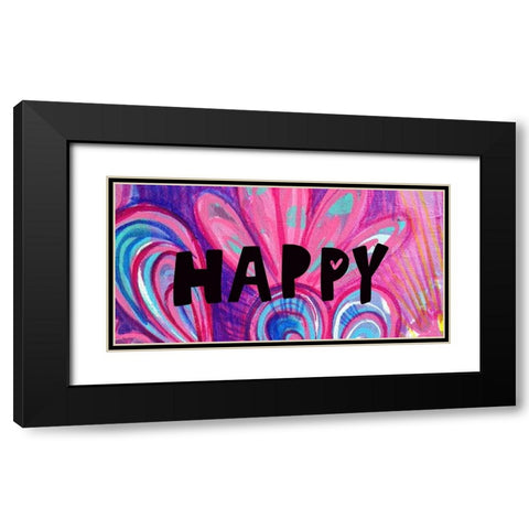 Happy   Black Modern Wood Framed Art Print with Double Matting by Wieners, Valerie