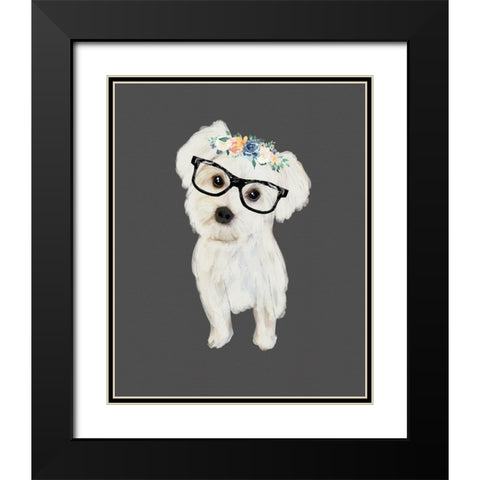 Morkie Black Modern Wood Framed Art Print with Double Matting by Wieners, Valerie