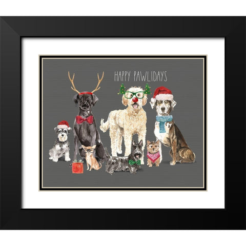 Holiday Dogs Black Modern Wood Framed Art Print with Double Matting by Wieners, Valerie
