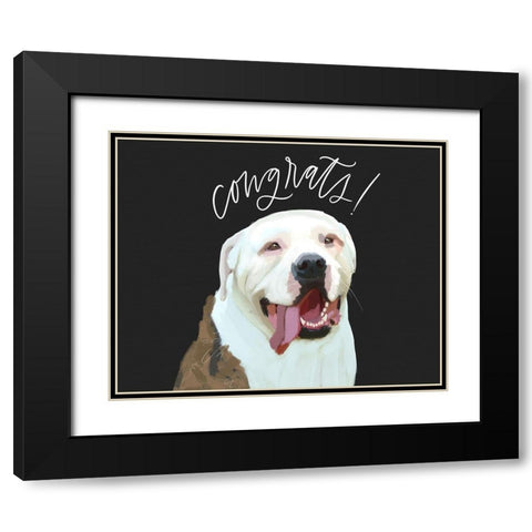 Congrats Black Modern Wood Framed Art Print with Double Matting by Wieners, Valerie