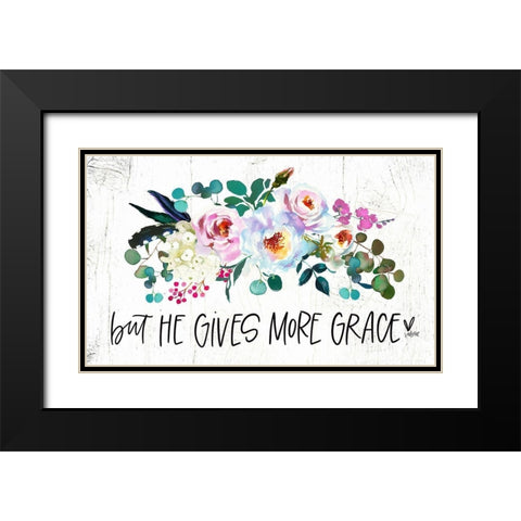 He Gives More Black Modern Wood Framed Art Print with Double Matting by Wieners, Valerie