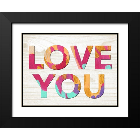 Love You Black Modern Wood Framed Art Print with Double Matting by Wieners, Valerie