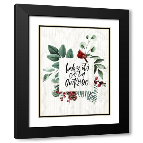 Baby Its Cold Black Modern Wood Framed Art Print with Double Matting by Wieners, Valerie