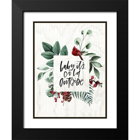 Baby Its Cold Black Modern Wood Framed Art Print with Double Matting by Wieners, Valerie