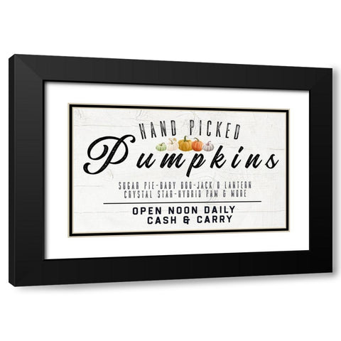 Hand Picked Pumpkin Black Modern Wood Framed Art Print with Double Matting by Wieners, Valerie