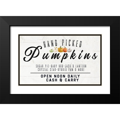 Hand Picked Pumpkin Black Modern Wood Framed Art Print with Double Matting by Wieners, Valerie