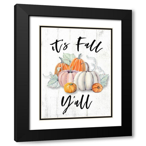 Fall Yall Black Modern Wood Framed Art Print with Double Matting by Wieners, Valerie