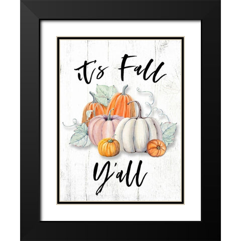 Fall Yall Black Modern Wood Framed Art Print with Double Matting by Wieners, Valerie