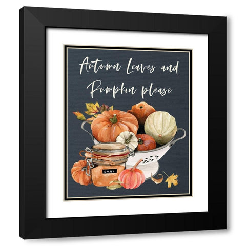 Autumn Leaves Black Modern Wood Framed Art Print with Double Matting by Wieners, Valerie