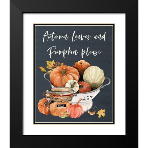 Autumn Leaves Black Modern Wood Framed Art Print with Double Matting by Wieners, Valerie