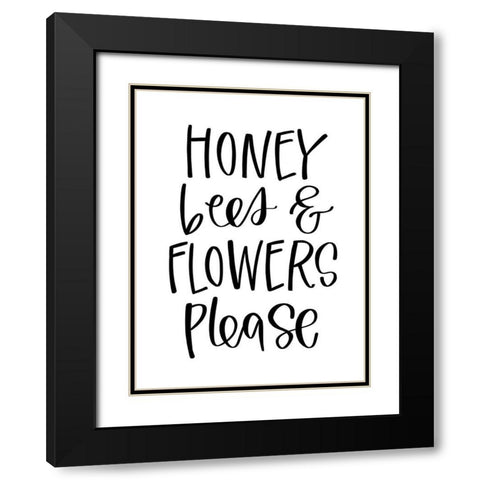 Honey Bees Black Modern Wood Framed Art Print with Double Matting by Wieners, Valerie