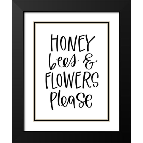 Honey Bees Black Modern Wood Framed Art Print with Double Matting by Wieners, Valerie