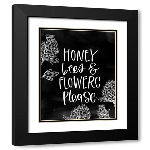 Honey Bees Black Modern Wood Framed Art Print with Double Matting by Wieners, Valerie