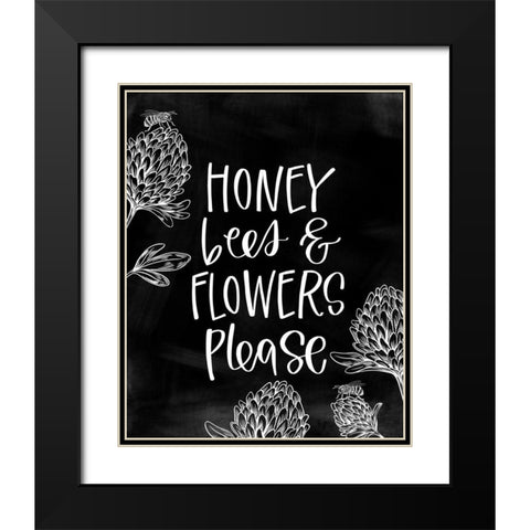 Honey Bees Black Modern Wood Framed Art Print with Double Matting by Wieners, Valerie