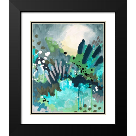 Blue Black Modern Wood Framed Art Print with Double Matting by Wieners, Valerie