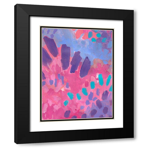 Pink Background Black Modern Wood Framed Art Print with Double Matting by Wieners, Valerie