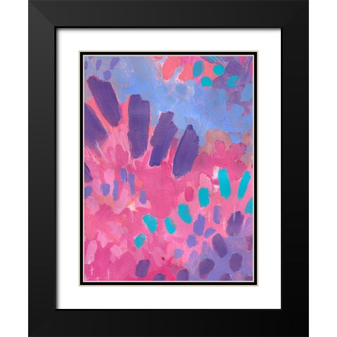 Pink Background Black Modern Wood Framed Art Print with Double Matting by Wieners, Valerie
