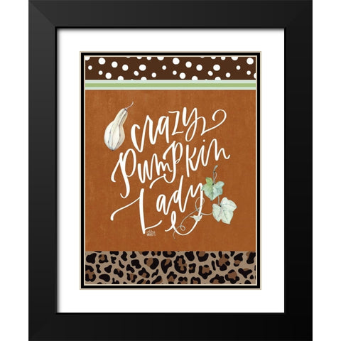 Crazy Pumpkin Lady Black Modern Wood Framed Art Print with Double Matting by Wieners, Valerie