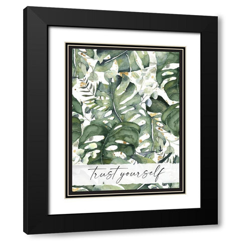 Self Care Black Modern Wood Framed Art Print with Double Matting by Wieners, Valerie