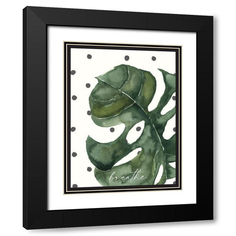 Breathe Black Modern Wood Framed Art Print with Double Matting by Wieners, Valerie