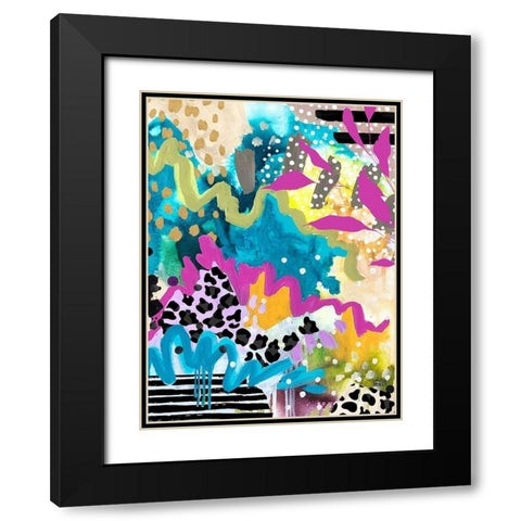Wiggles Black Modern Wood Framed Art Print with Double Matting by Wieners, Valerie