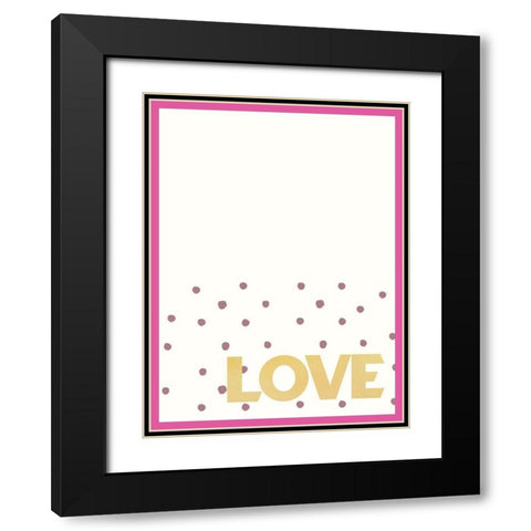 Gold Love Black Modern Wood Framed Art Print with Double Matting by Wieners, Valerie