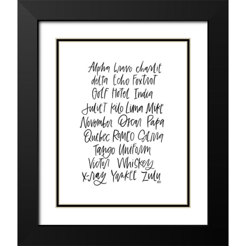 ABCs Black Modern Wood Framed Art Print with Double Matting by Wieners, Valerie