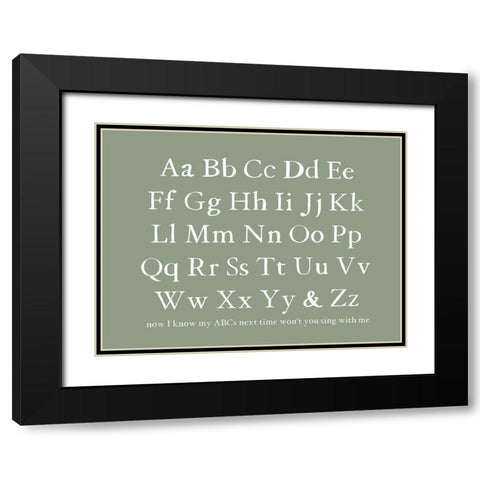 ABC Chart Black Modern Wood Framed Art Print with Double Matting by Wieners, Valerie