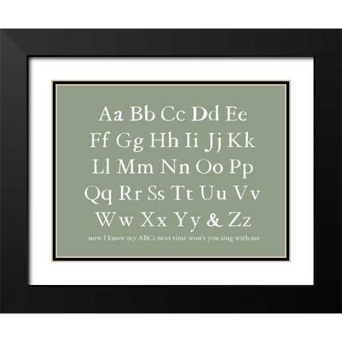 ABC Chart Black Modern Wood Framed Art Print with Double Matting by Wieners, Valerie