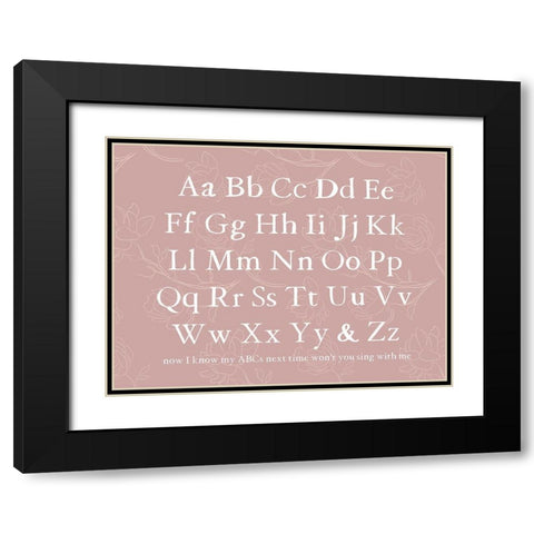 Floral ABCs Black Modern Wood Framed Art Print with Double Matting by Wieners, Valerie