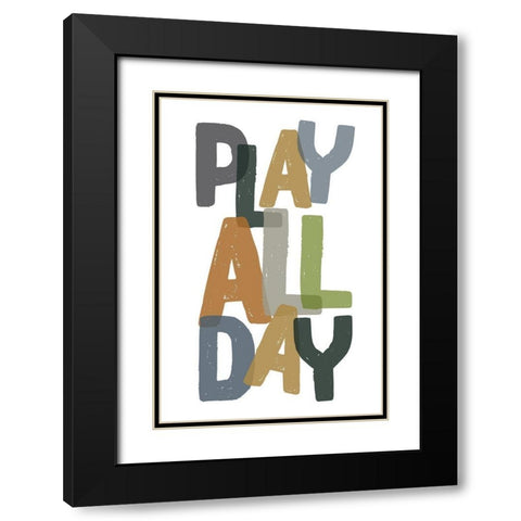 Play All Day Black Modern Wood Framed Art Print with Double Matting by Wieners, Valerie