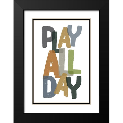 Play All Day Black Modern Wood Framed Art Print with Double Matting by Wieners, Valerie