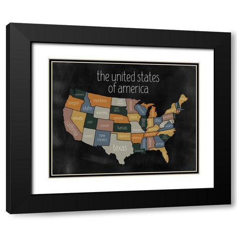 State Map III Black Modern Wood Framed Art Print with Double Matting by Wieners, Valerie