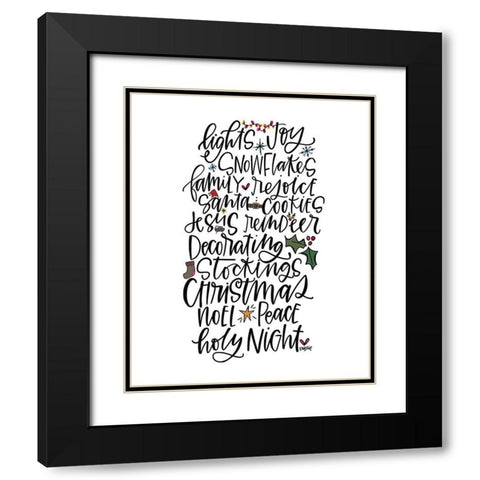 Christmas Black Modern Wood Framed Art Print with Double Matting by Wieners, Valerie