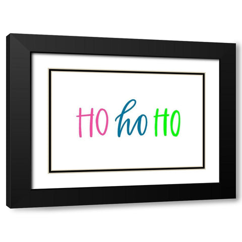 Ho Ho Ho Black Modern Wood Framed Art Print with Double Matting by Wieners, Valerie