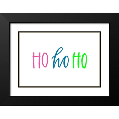 Ho Ho Ho Black Modern Wood Framed Art Print with Double Matting by Wieners, Valerie