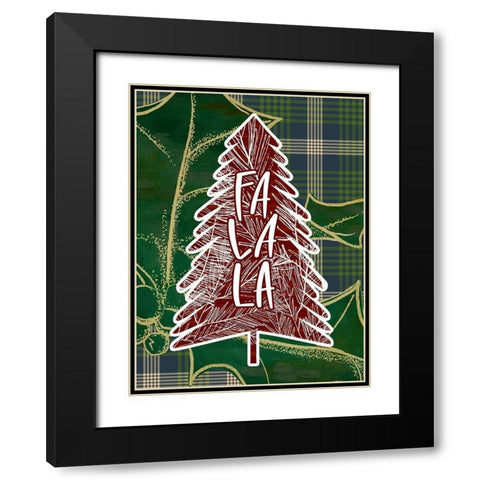 Tree Fa La La Black Modern Wood Framed Art Print with Double Matting by Wieners, Valerie