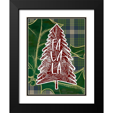 Tree Fa La La Black Modern Wood Framed Art Print with Double Matting by Wieners, Valerie