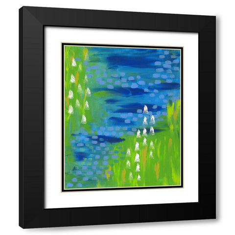 Green Black Modern Wood Framed Art Print with Double Matting by Wieners, Valerie
