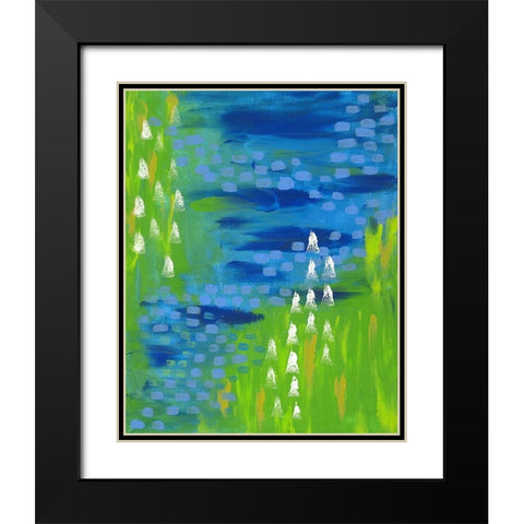 Green Black Modern Wood Framed Art Print with Double Matting by Wieners, Valerie