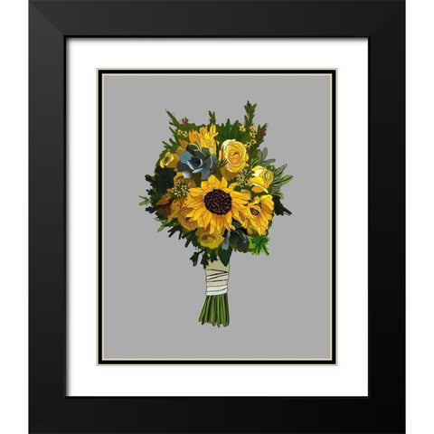 Sunflower Bouquet Black Modern Wood Framed Art Print with Double Matting by Wieners, Valerie
